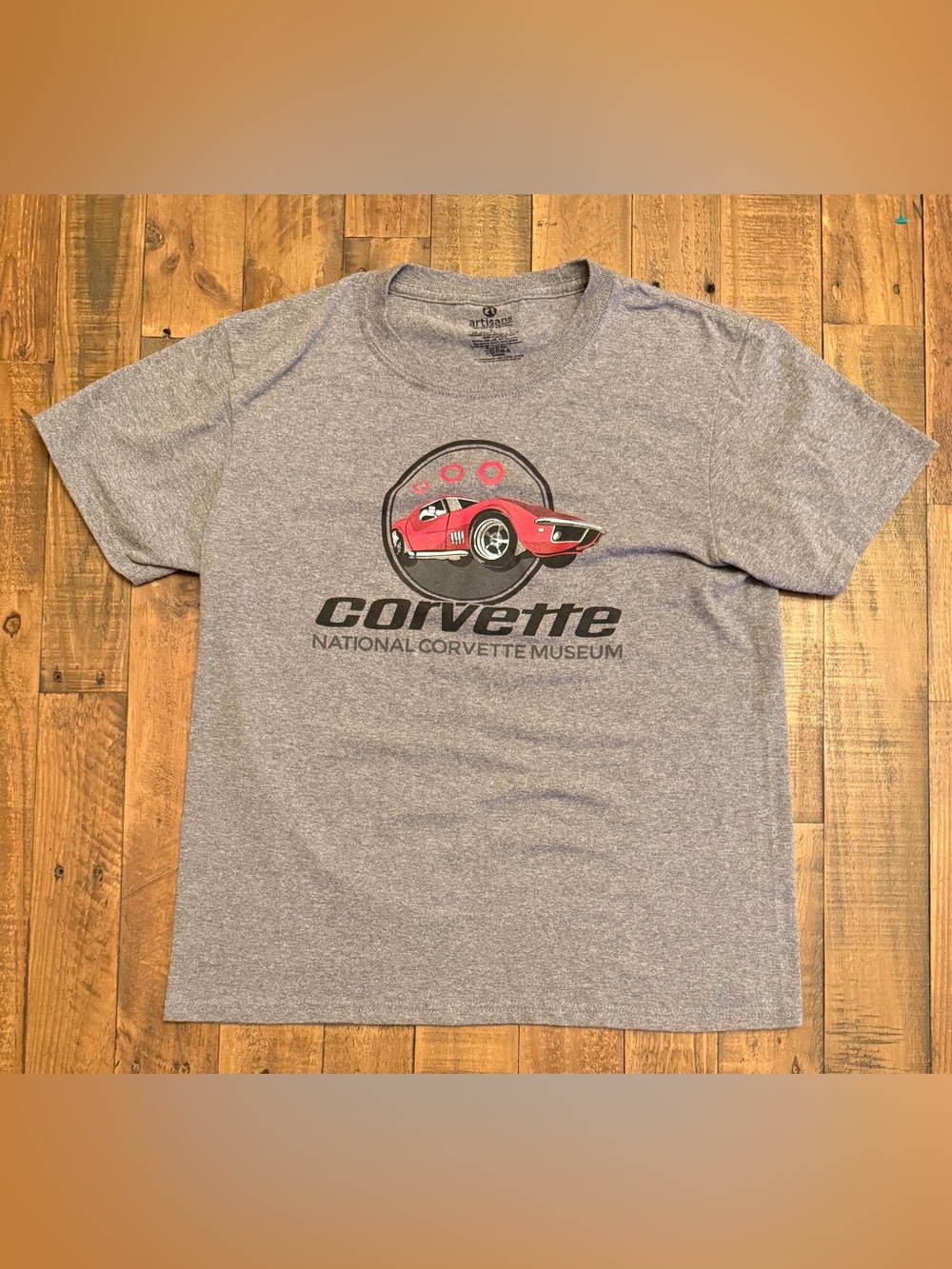 Corvette National Corvette Museum Graphic C3 T-Shirt Gray Youth Large